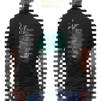 Hope Anchors The Soul Bible Verse Men's Back Print T-Shirt | Mazezy