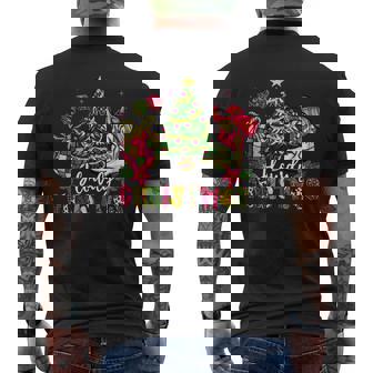 Howdy Christmas Western Cowboy Boot Tree Country Christmas Men's Back Print T-Shirt | Mazezy