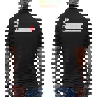 Hpが残りわずか 体力がない 限界 おもしろ ユーモア ゲーム Hpバー 黒 他カラー メンズ レディース 大きいサイズ メンズTシャツ バックプリント - Kawaiitshirt