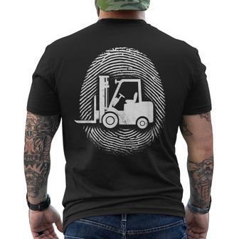 Huella Dactilar De La Carretilla Elevadora Amante Del Conductor De La Carretilla Camiseta Hombre Estampado Espalda - Regaloses