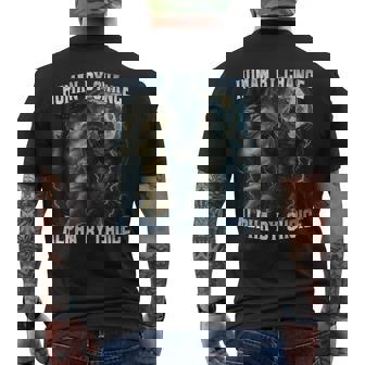 Human By Chance Alpha By Choice Alpha Wolves Wolf Meme Men's Back Print T-Shirt | Mazezy