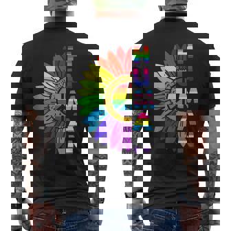 Human LGBTQ Gay Homosexual Queer Sunflower Bisexual Tank Top Men's Back Print T-Shirt | Mazezy