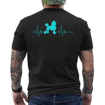 Hundebesitzer Geschenkidee Hunde Ekg Herzschlag Pudel T-Shirt mit Rückendruck - Seseable