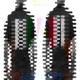 Hungary Egypt Half Flag Hungarian Egyptian Heritage Men's Back Print T-Shirt | Mazezy