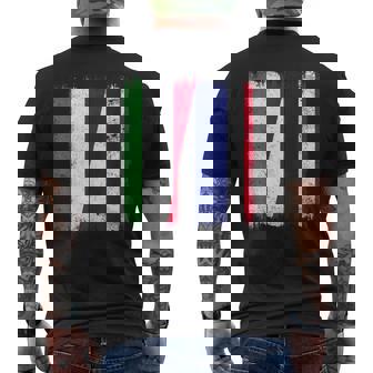 Hungary Thailand Half Flag Hungarian Thai Roots Men's Back Print T-Shirt | Mazezy