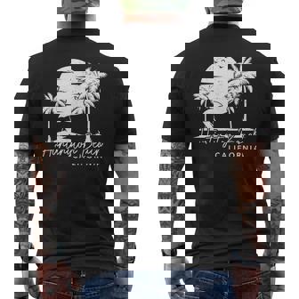 Huntington Beach California CA Vintage Sunset Surfer Retro Men's Back Print T-Shirt | Mazezy