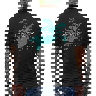 Huntington Beach California Sea Turtle Scuba Diving Diver Men's Back Print T-Shirt | Mazezy