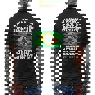 My Husband Is Brazilian Brazil Flag For Wife Men's Back Print T-Shirt | Mazezy