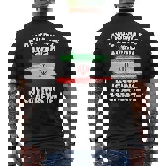 My Husband Is Iranian Iran Flag For Wife Men's Back Print T-Shirt | Mazezy