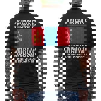 My Husband Is Mongolian Nothing Scares Me Mongolia Men's Back Print T-Shirt | Mazezy