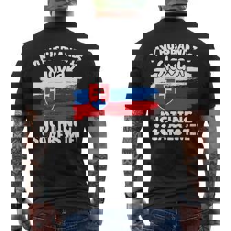 My Husband Is Slovak Slovakia Flag For Wife Men's Back Print T-Shirt | Mazezy