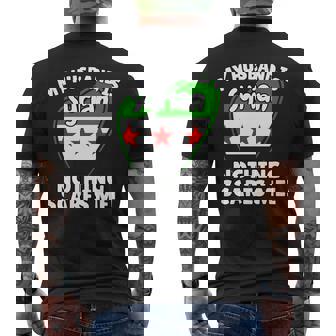 My Husband Is Syrian Syria Flag For Wife Men's Back Print T-Shirt | Mazezy