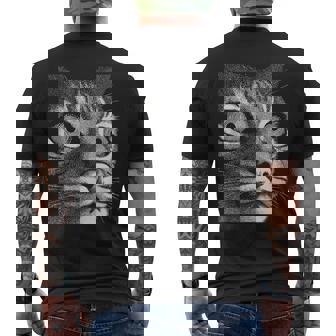 Hypnotic Cats Weird Eyes Horror Weirdcore Spooky Halloween Tank Top Men's Back Print T-Shirt | Mazezy