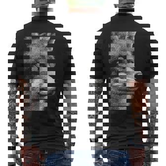 Hypnotic Fox Weird Eyes Alt Horror Weirdcore Scary Halloween Tank Top Men's Back Print T-Shirt | Mazezy