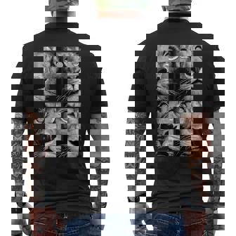 Hypnotic Lions Weird Eyes Horror Weirdcore Spooky Halloween Tank Top Men's Back Print T-Shirt | Mazezy