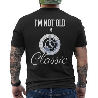 I'm Not Old I'm Classic 面白いヴィンテージ時計 メンズグラフィック 長袖tシャツ メンズTシャツ バックプリント - Kawaiitshirt