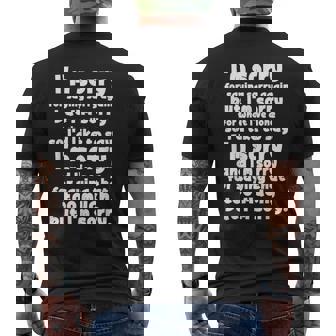 I'morry Foraysorry Beingorry おかしな謝罪 メンズTシャツ バックプリント - Kawaiitshirt