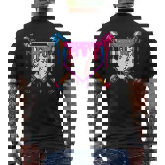 Ice Cream Baseball Drip For Cool Baseball Boys Men's T-shirt Back Print | Seseable CA