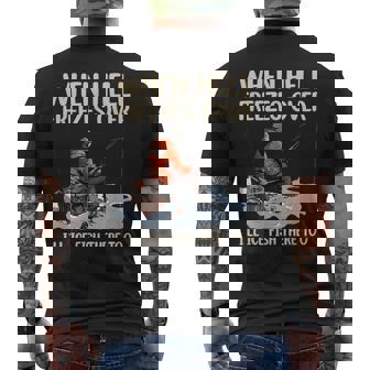 Ice Fishing When Hell Freezes Over I'll Fish There Too Men's T-shirt Back Print - Monsterry