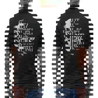 Ice Hockey Player Eat Sleep Hockey Repeat & Youth Men's Back Print T-Shirt | Mazezy