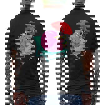 Iced Tea Snail Summer Vacation Beach Graphic Tank Top Men's Back Print T-Shirt | Mazezy