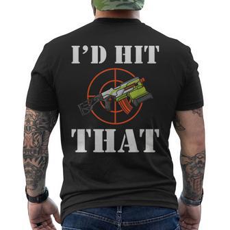 ID Hit That Nerf Blaster Crosshair Range Humor Men's Back Print T-Shirt | Mazezy