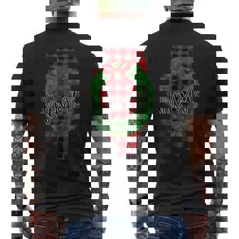 Illinois Buffalo Plaid Christmas Home Wreath Retro Men's Back Print T-Shirt | Mazezy