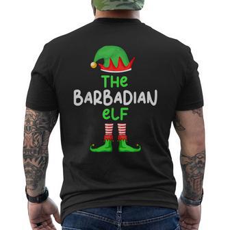 I'm The Barbadian Elf Barbados Christmas Pajama Men's Back Print T-Shirt | Mazezy