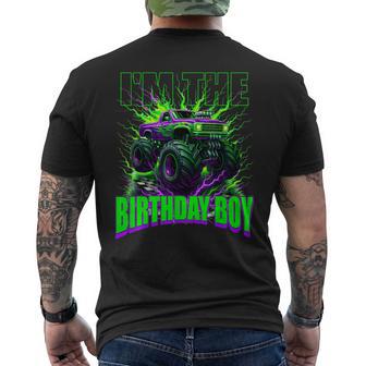 I'm The Birthday Boy Monster Truck Family Matching Party Men's T-shirt Back Print - Thegiftio UK