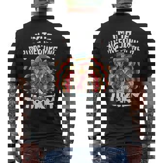 I'm The Bungee Jumping Turkey Thanksgiving Matching Tank Top Men's Back Print T-Shirt | Mazezy