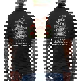 I'm Clearly Grandma's Favorite Cute Mushroom Grandkid Humor Men's Back Print T-Shirt | Mazezy