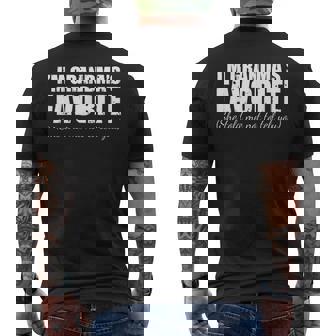 I'm Grandma's Favorite She Told Me Not To Tell You Christmas Men's Back Print T-Shirt | Mazezy