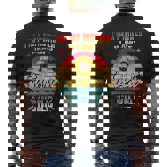 I'm My Mother In Law's Favorite Child Retro Sunset Sunflower Men's Back Print T-Shirt | Mazezy