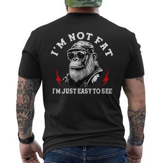 I'm Not Fat I'm Just Easy To See Monkey Men's T-shirt Back Print - Thegiftio UK