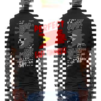 I'm Not Perfect But I'm East Timorese Flag East Timor Men's Back Print T-Shirt | Mazezy