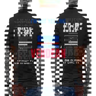 I'm Not Yelling Cabo Verde Flag Pride Verdian Cape Verde Men's Back Print T-Shirt | Mazezy