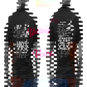 I'm Not Yelling This Just My Gymnastics Coach Voice Gymnast Men's Back Print T-Shirt | Mazezy