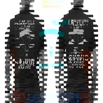 I'm Not Yelling This Is My Skydiving Mom Voice Paragliding Tank Top Men's Back Print T-Shirt | Mazezy