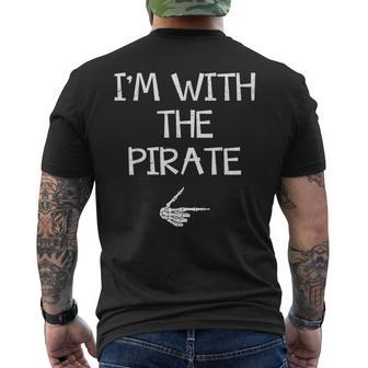 I'm With The Pirate Easy Halloween Costume Couples Matching Men's T-shirt Back Print | Mazezy