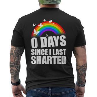 Inappropriate 0 Days Since I Last Sharted Adult Humor Men's T-shirt Back Print - Thegiftio UK