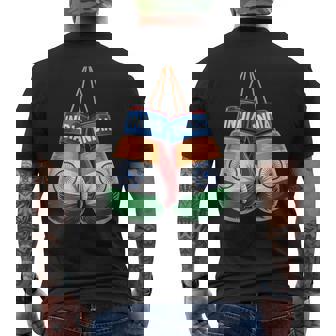 India Flag Boxing Gloves Boxer Indian Patriotism Men's Back Print T-Shirt | Mazezy