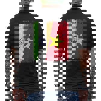 India Vietnam Half Flag Indian Vietnamese History Men's Back Print T-Shirt | Mazezy