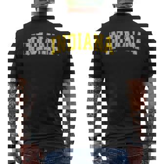 Indiana IN Vintage Athletic Yellow Sports Style 80s Tank Top Men's Back Print T-Shirt | Mazezy