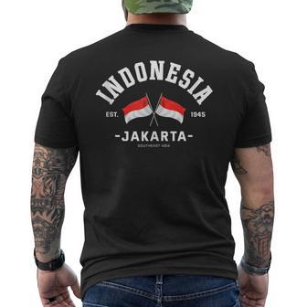 Indonesia Home Indonesia Friend Indonesia Flag Tank Top Men's Back Print T-Shirt | Mazezy