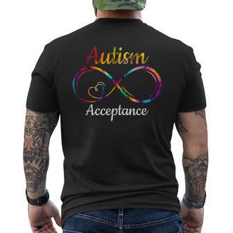 Infinity Autism Tie Dye Autism Awareness Month Men's T-shirt Back Print - Thegiftio UK