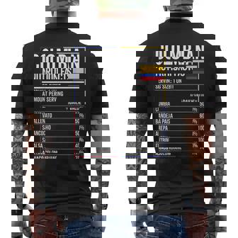 Información Nutricional Colombiana Comida Comida Colombia Camiseta Hombre Estampado Espalda - Regaloses