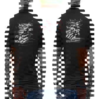 Inline Speed Skating American Flag Roller Blading Tank Top Men's Back Print T-Shirt | Mazezy