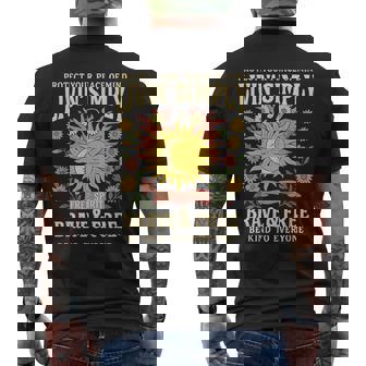 Inspirational Boho With Sun Moon And Flowers Men's Back Print T-Shirt | Mazezy