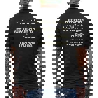 Introverted But Willing To Discuss Languages Introverts メンズTシャツ バックプリント - Kawaiitshirt