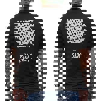 Iowa USA State Outline Stars Vintage Retro Men's Back Print T-Shirt | Mazezy